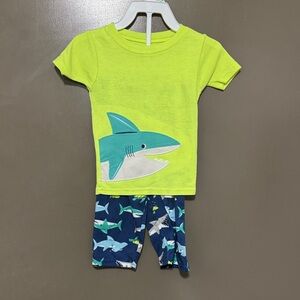 Carter's Lime Green and Navy Shark Pajama Set